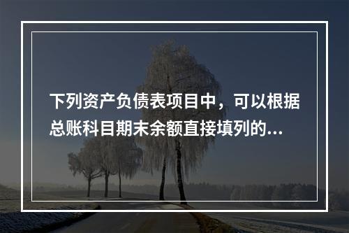 下列资产负债表项目中，可以根据总账科目期末余额直接填列的是（