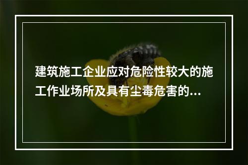 建筑施工企业应对危险性较大的施工作业场所及具有尘毒危害的作业