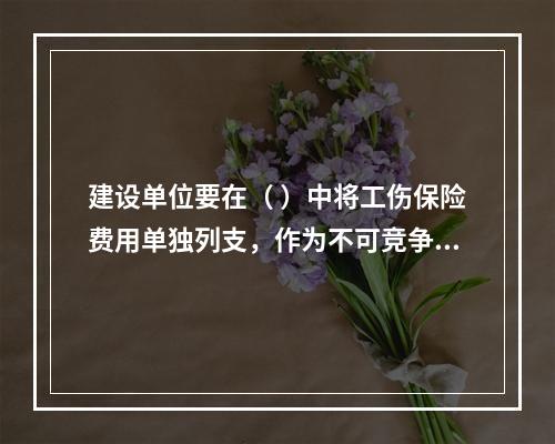 建设单位要在（ ）中将工伤保险费用单独列支，作为不可竞争费，