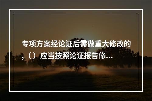 专项方案经论证后需做重大修改的,（ ）应当按照论证报告修改,