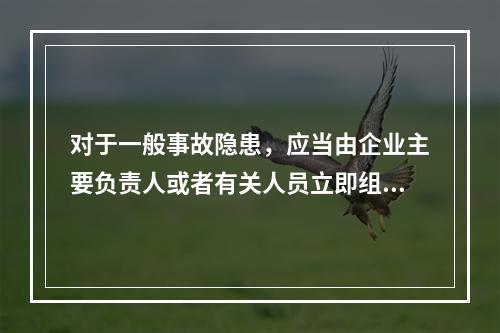 对于一般事故隐患，应当由企业主要负责人或者有关人员立即组织整