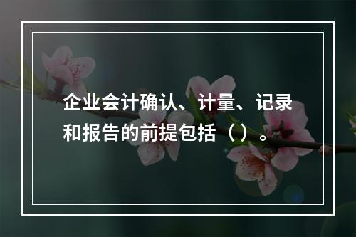 企业会计确认、计量、记录和报告的前提包括（ ）。