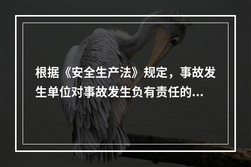 根据《安全生产法》规定，事故发生单位对事故发生负有责任的，依