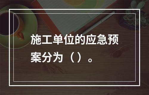 施工单位的应急预案分为（ ）。