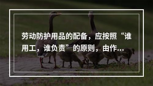 劳动防护用品的配备，应按照“谁用工，谁负责”的原则，由作业人