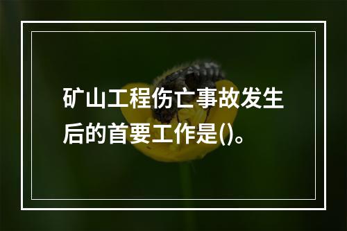 矿山工程伤亡事故发生后的首要工作是()。