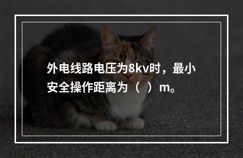 外电线路电压为8kv时，最小安全操作距离为（   ）m。