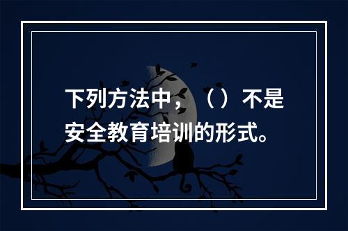 下列方法中，（ ）不是安全教育培训的形式。