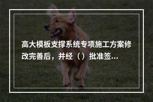 高大模板支撑系统专项施工方案修改完善后，并经（ ）批准签字后