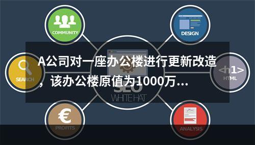 A公司对一座办公楼进行更新改造，该办公楼原值为1000万元，