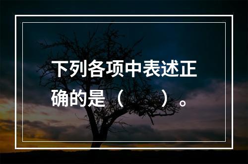 下列各项中表述正确的是（　　）。