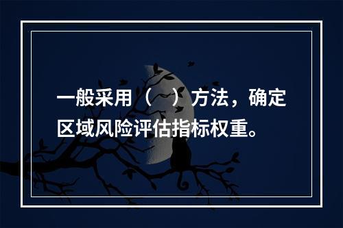 一般采用（　）方法，确定区域风险评估指标权重。