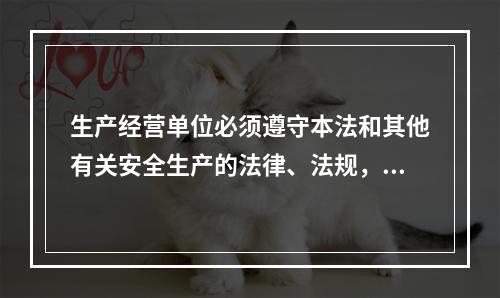 生产经营单位必须遵守本法和其他有关安全生产的法律、法规，加强