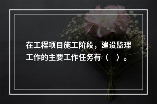 在工程项目施工阶段，建设监理工作的主要工作任务有（　）。