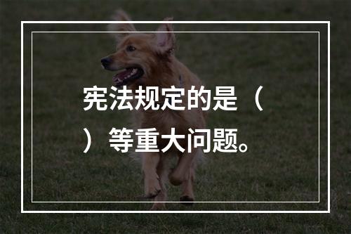 宪法规定的是（ ）等重大问题。