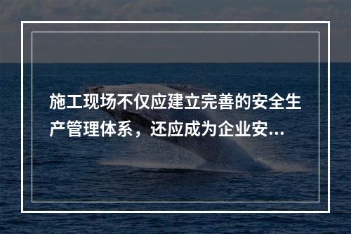 施工现场不仅应建立完善的安全生产管理体系，还应成为企业安全生