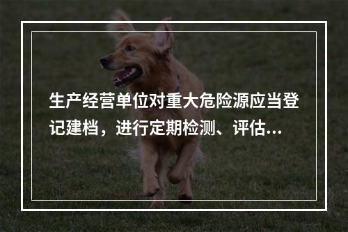 生产经营单位对重大危险源应当登记建档，进行定期检测、评估、监