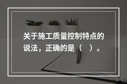 关于施工质量控制特点的说法，正确的是（　）。