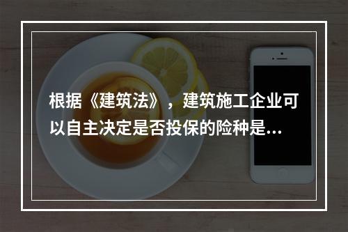 根据《建筑法》，建筑施工企业可以自主决定是否投保的险种是（　