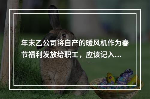 年末乙公司将自产的暖风机作为春节福利发放给职工，应该记入“应