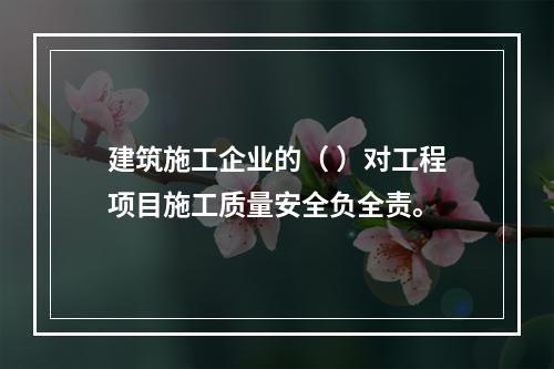 建筑施工企业的（ ）对工程项目施工质量安全负全责。