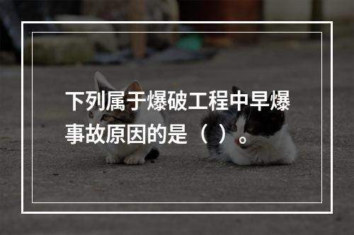 下列属于爆破工程中早爆事故原因的是（  ）。