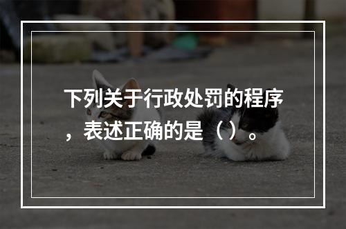 下列关于行政处罚的程序，表述正确的是（ ）。