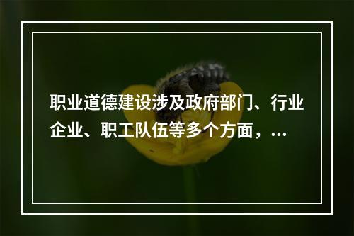 职业道德建设涉及政府部门、行业企业、职工队伍等多个方面，需要