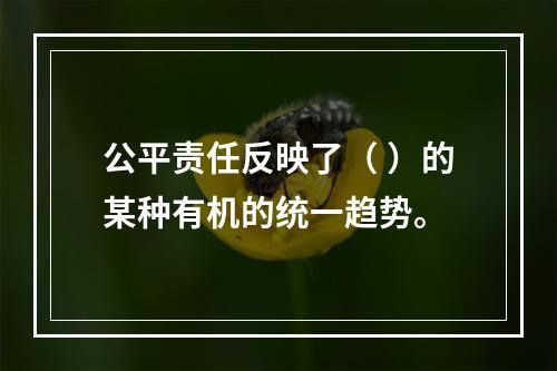 公平责任反映了（ ）的某种有机的统一趋势。