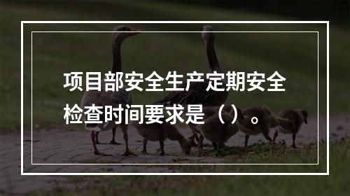 项目部安全生产定期安全检查时间要求是（ ）。