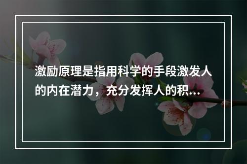 激励原理是指用科学的手段激发人的内在潜力，充分发挥人的积极性