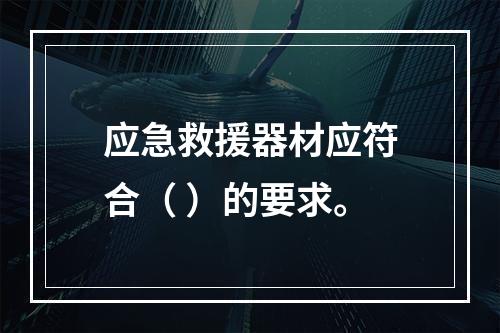 应急救援器材应符合（ ）的要求。