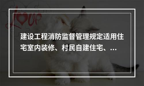建设工程消防监督管理规定适用住宅室内装修、村民自建住宅、救灾