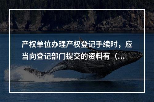 产权单位办理产权登记手续时，应当向登记部门提交的资料有（ ）