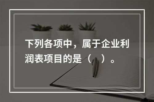 下列各项中，属于企业利润表项目的是（　）。