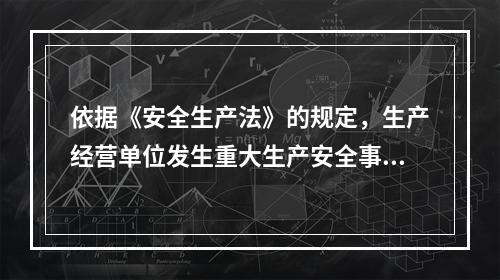 依据《安全生产法》的规定，生产经营单位发生重大生产安全事故时