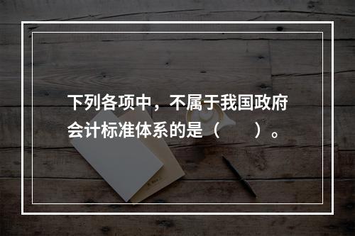 下列各项中，不属于我国政府会计标准体系的是（　　）。