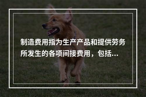 制造费用指为生产产品和提供劳务所发生的各项间接费用，包括（　