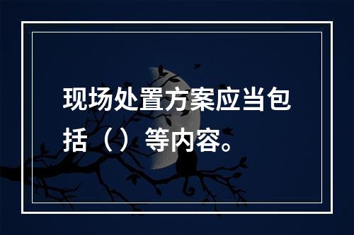 现场处置方案应当包括（ ）等内容。