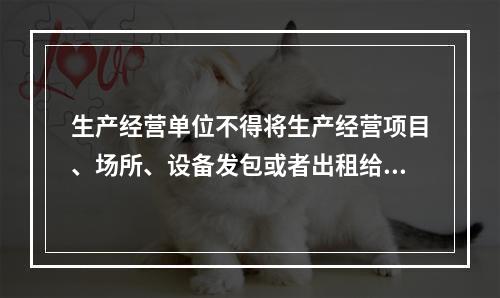 生产经营单位不得将生产经营项目、场所、设备发包或者出租给不具