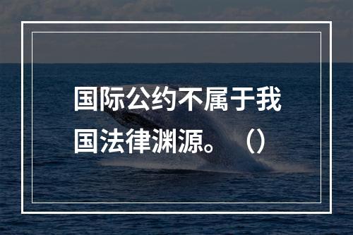 国际公约不属于我国法律渊源。（）