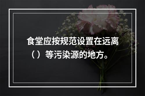 食堂应按规范设置在远离（ ）等污染源的地方。