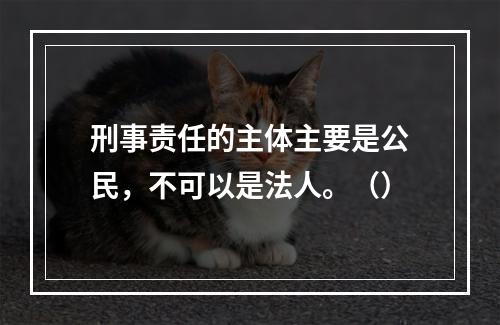 刑事责任的主体主要是公民，不可以是法人。（）