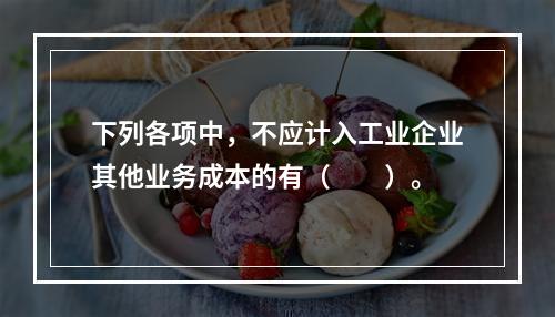 下列各项中，不应计入工业企业其他业务成本的有（　　）。