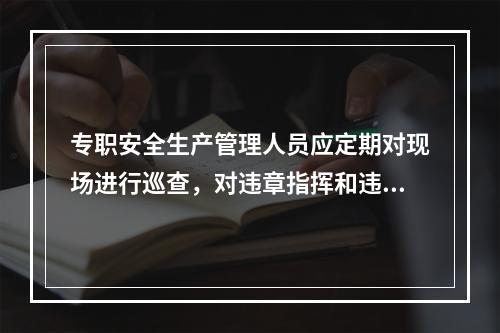 专职安全生产管理人员应定期对现场进行巡查，对违章指挥和违章作