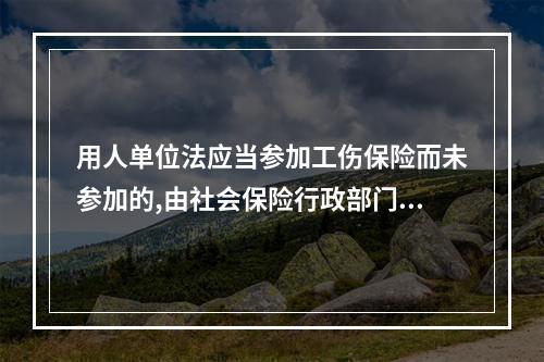 用人单位法应当参加工伤保险而未参加的,由社会保险行政部门责令