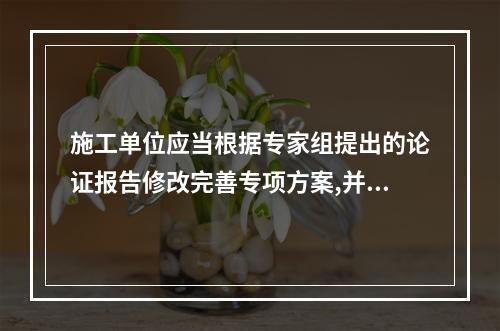 施工单位应当根据专家组提出的论证报告修改完善专项方案,并经（