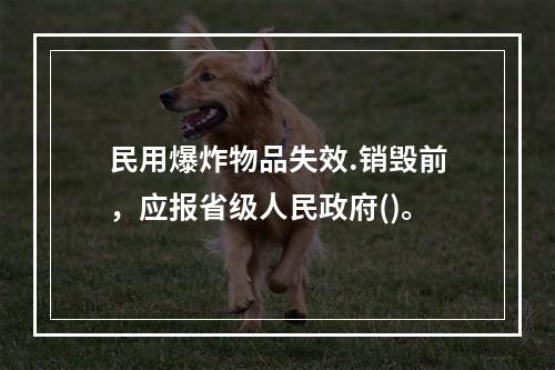 民用爆炸物品失效.销毁前，应报省级人民政府()。