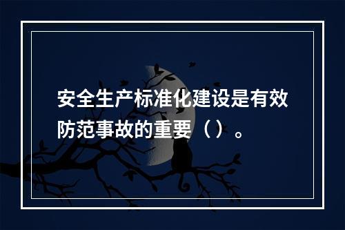 安全生产标准化建设是有效防范事故的重要（ ）。