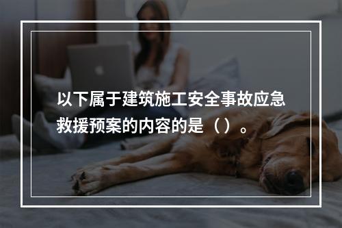 以下属于建筑施工安全事故应急救援预案的内容的是（ ）。